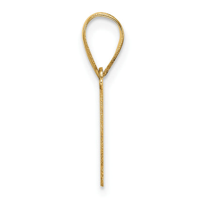 14k Polished Etched Letter M Initial Pendant