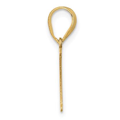 14k Polished Etched Letter P Initial Pendant