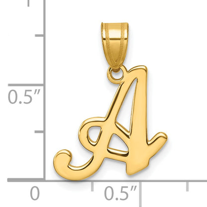14K Script Letter A Initial Pendant