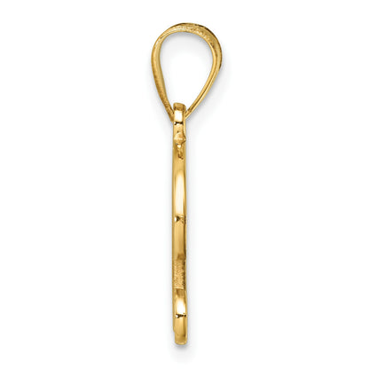 14K Script Letter D Initial Pendant