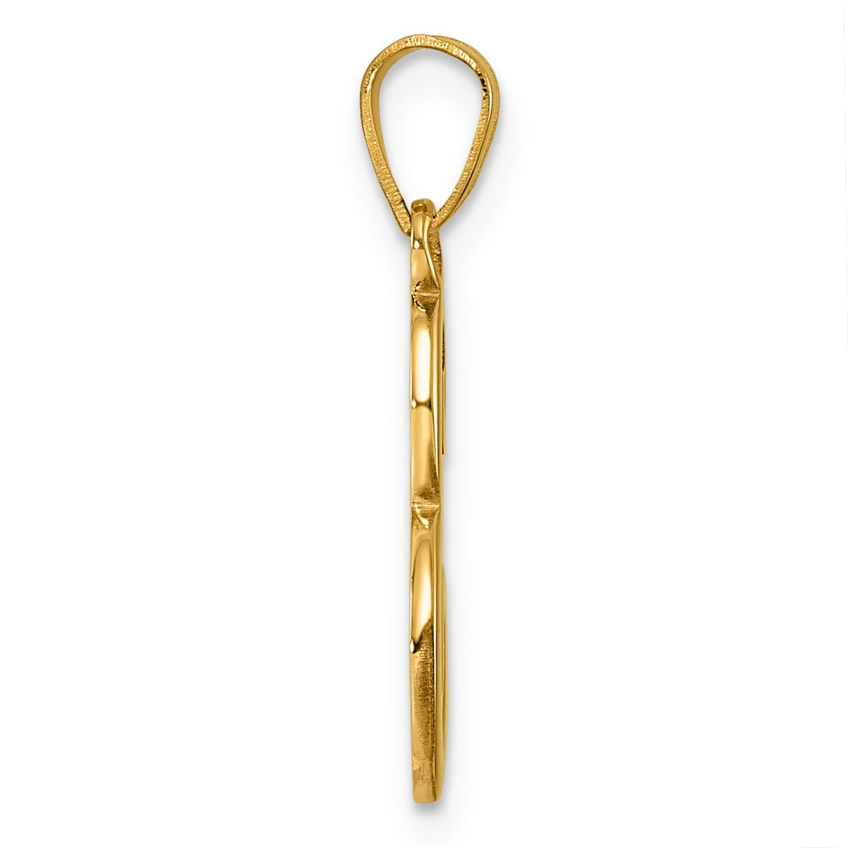 14K Script Letter E Initial Pendant