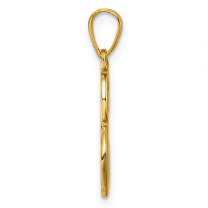 14K Script Letter E Initial Pendant