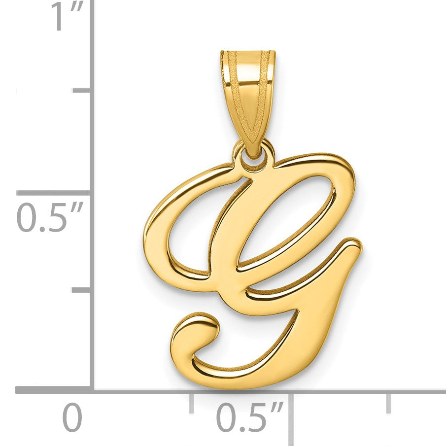 14K Script Letter G Initial Pendant