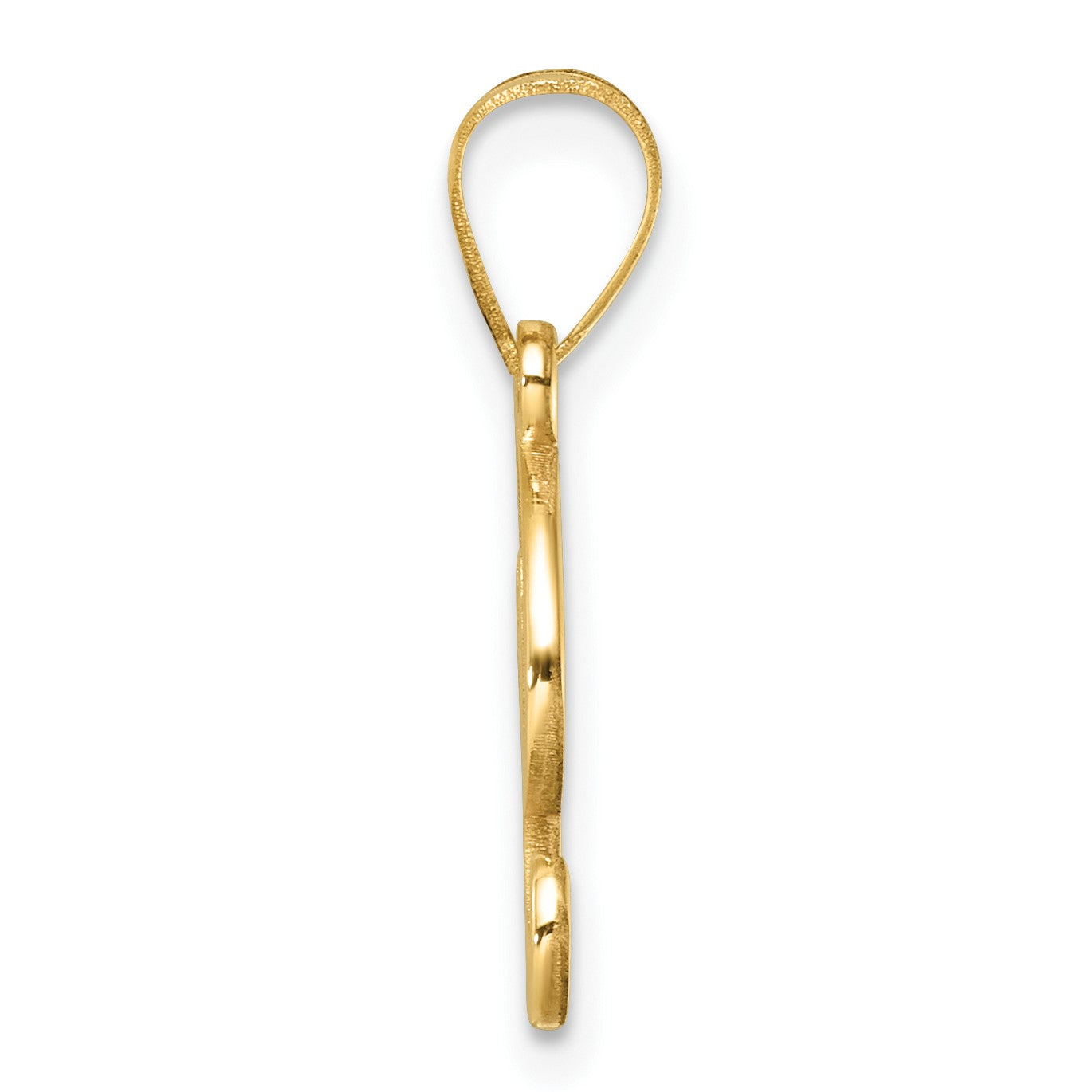 14K Script Letter I Initial Pendant
