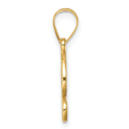 14K Script Letter I Initial Pendant