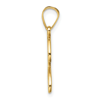 14K Script Letter J Initial Pendant