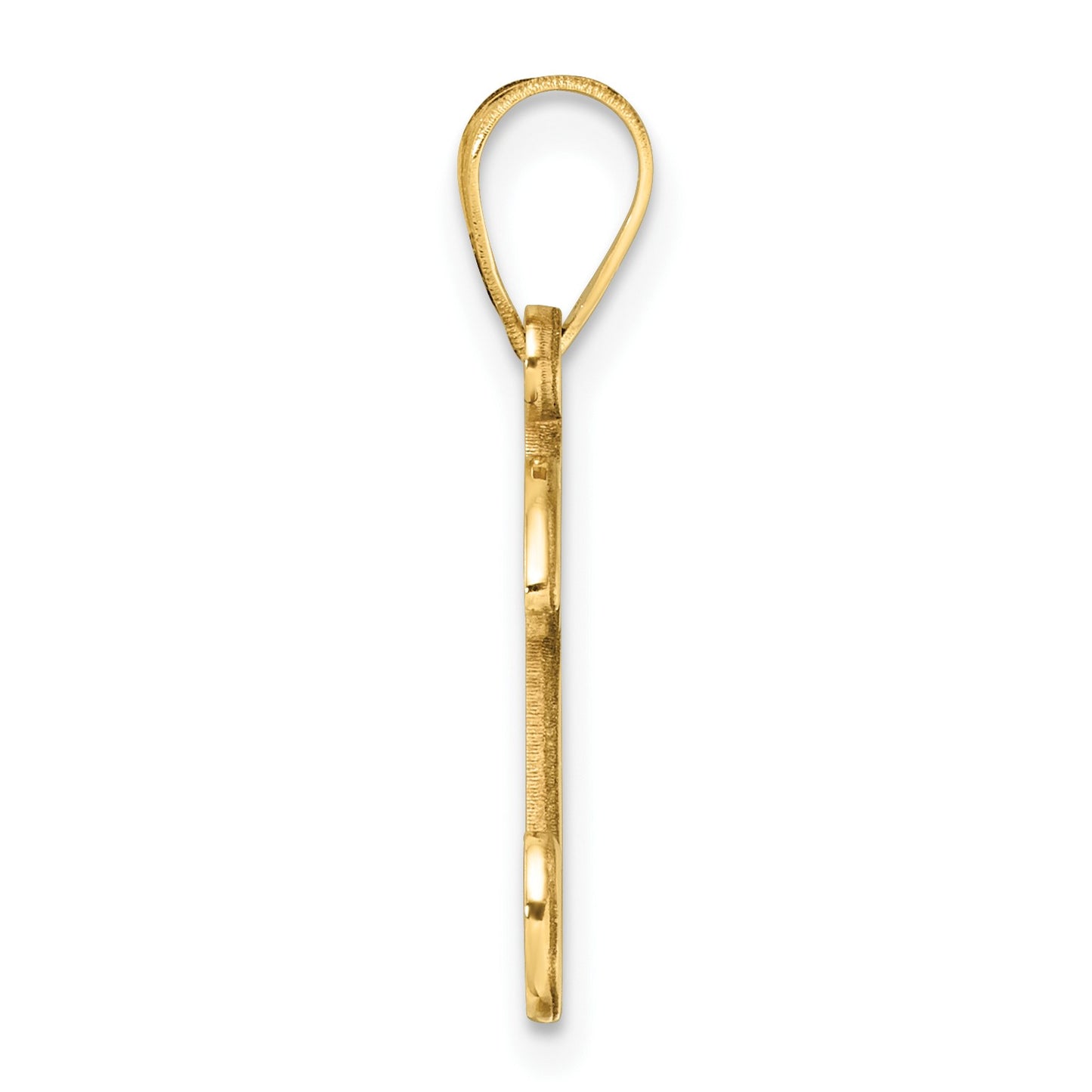 14K Script Letter K Initial Pendant