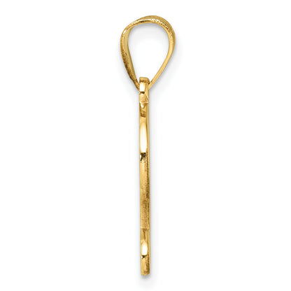 14K Script Letter L Initial Pendant