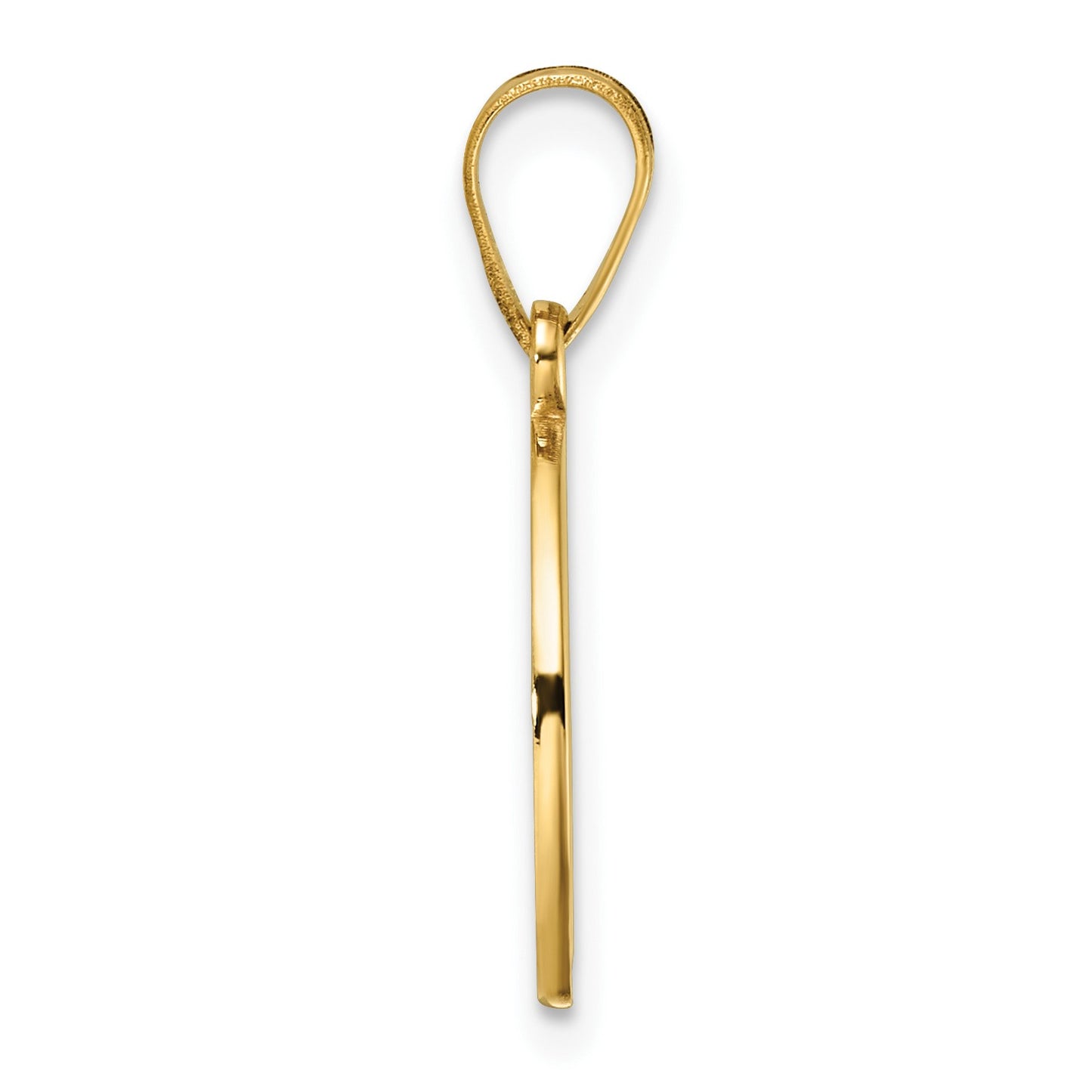 14K Script Letter O Initial Pendant