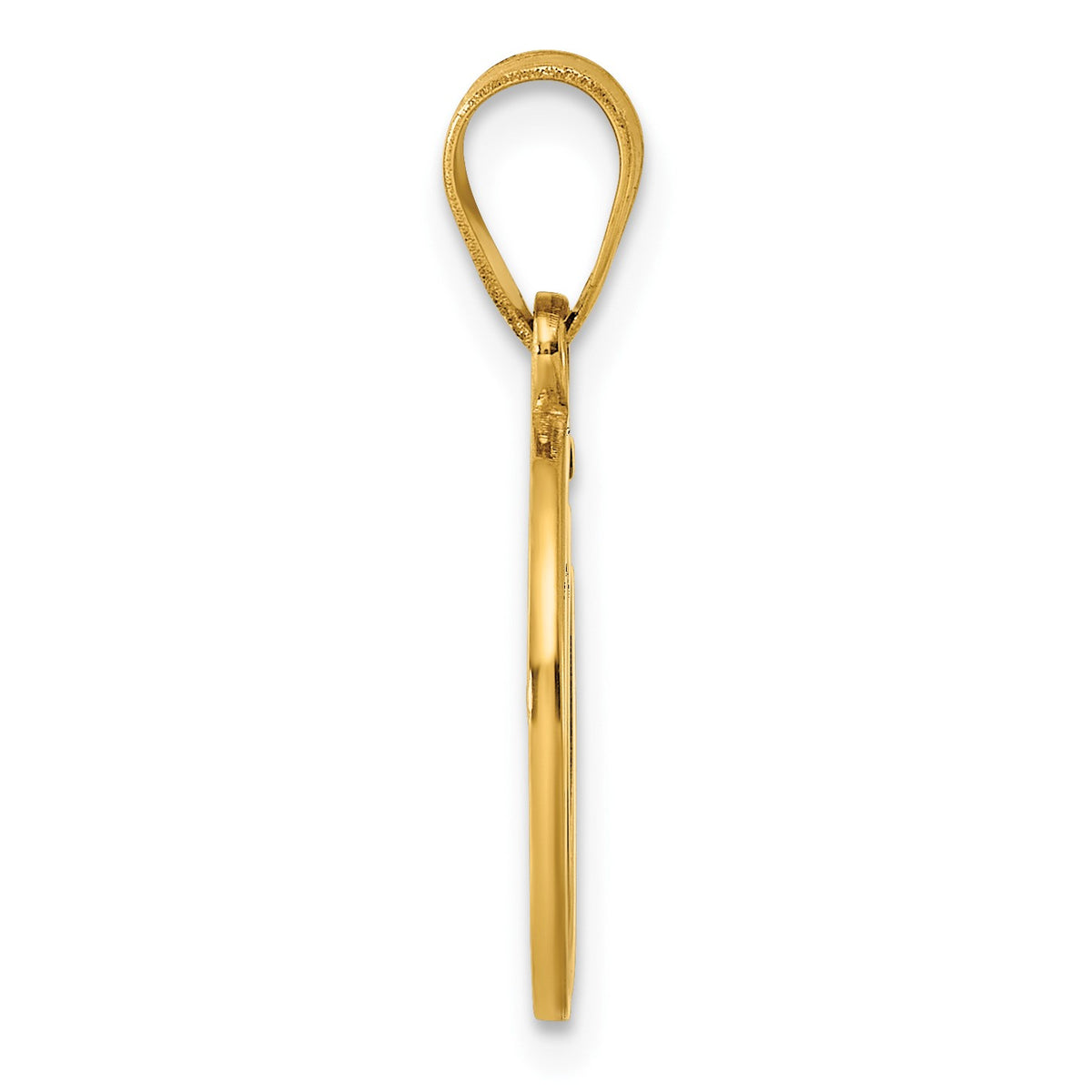 14K Script Letter O Initial Pendant