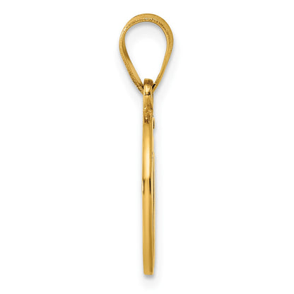 14K Script Letter O Initial Pendant