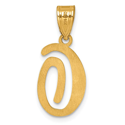 14K Script Letter O Initial Pendant