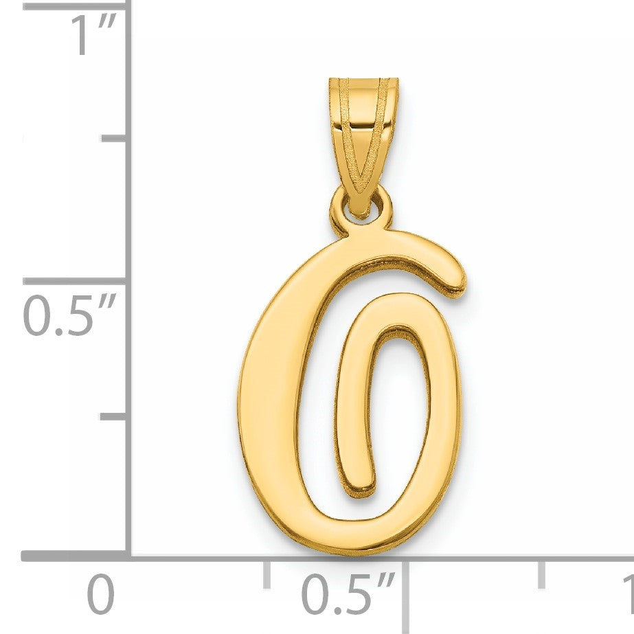 14K Script Letter O Initial Pendant