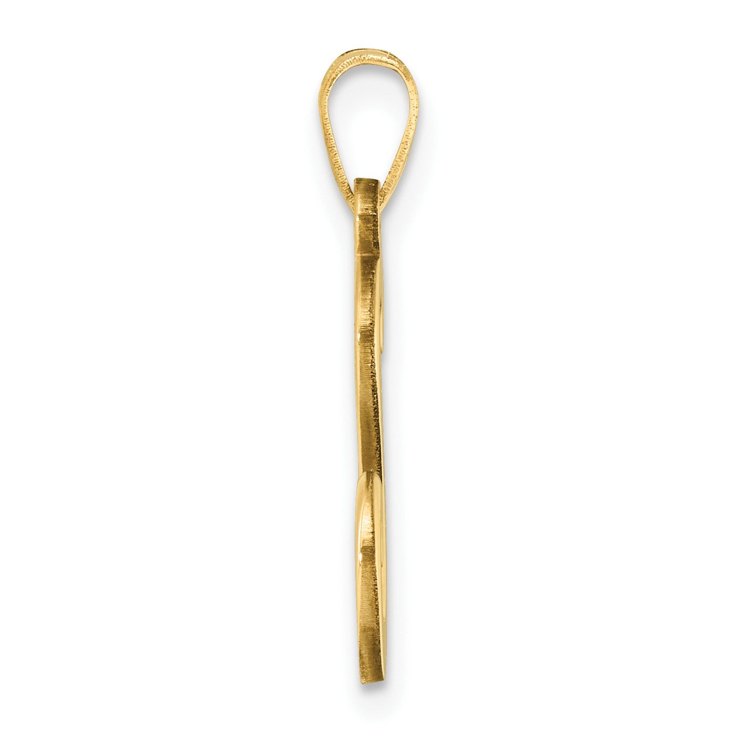 14K Script Letter S Initial Pendant