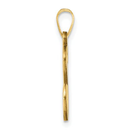 14K Script Letter S Initial Pendant
