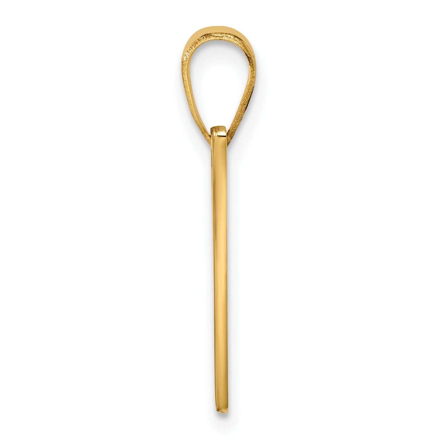 14K Script Letter V Initial Pendant