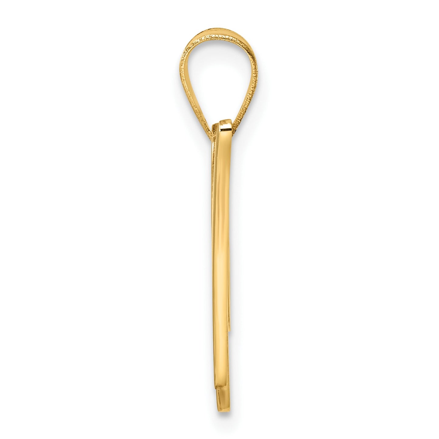 14K Script Letter W Initial Pendant
