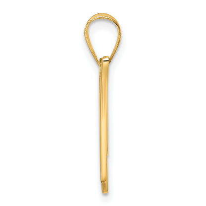 14K Script Letter W Initial Pendant
