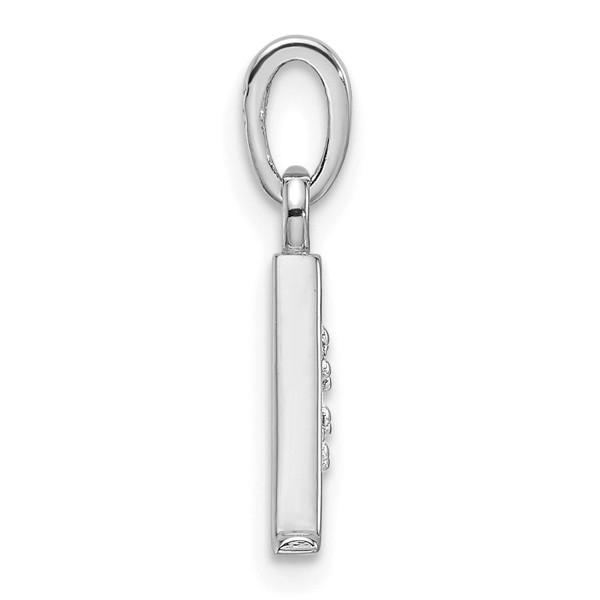 14K White Gold Diamond Letter A Initial Pendant