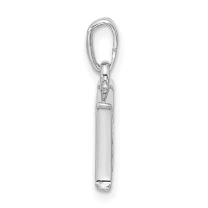 14K White Gold Diamond Letter H Initial Pendant