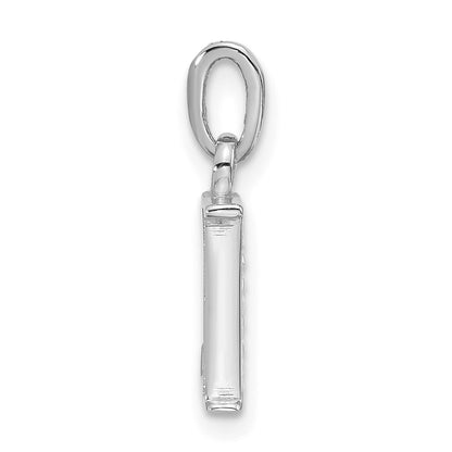 14K White Gold Diamond Letter L Initial Pendant