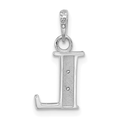 14K White Gold Diamond Letter L Initial Pendant