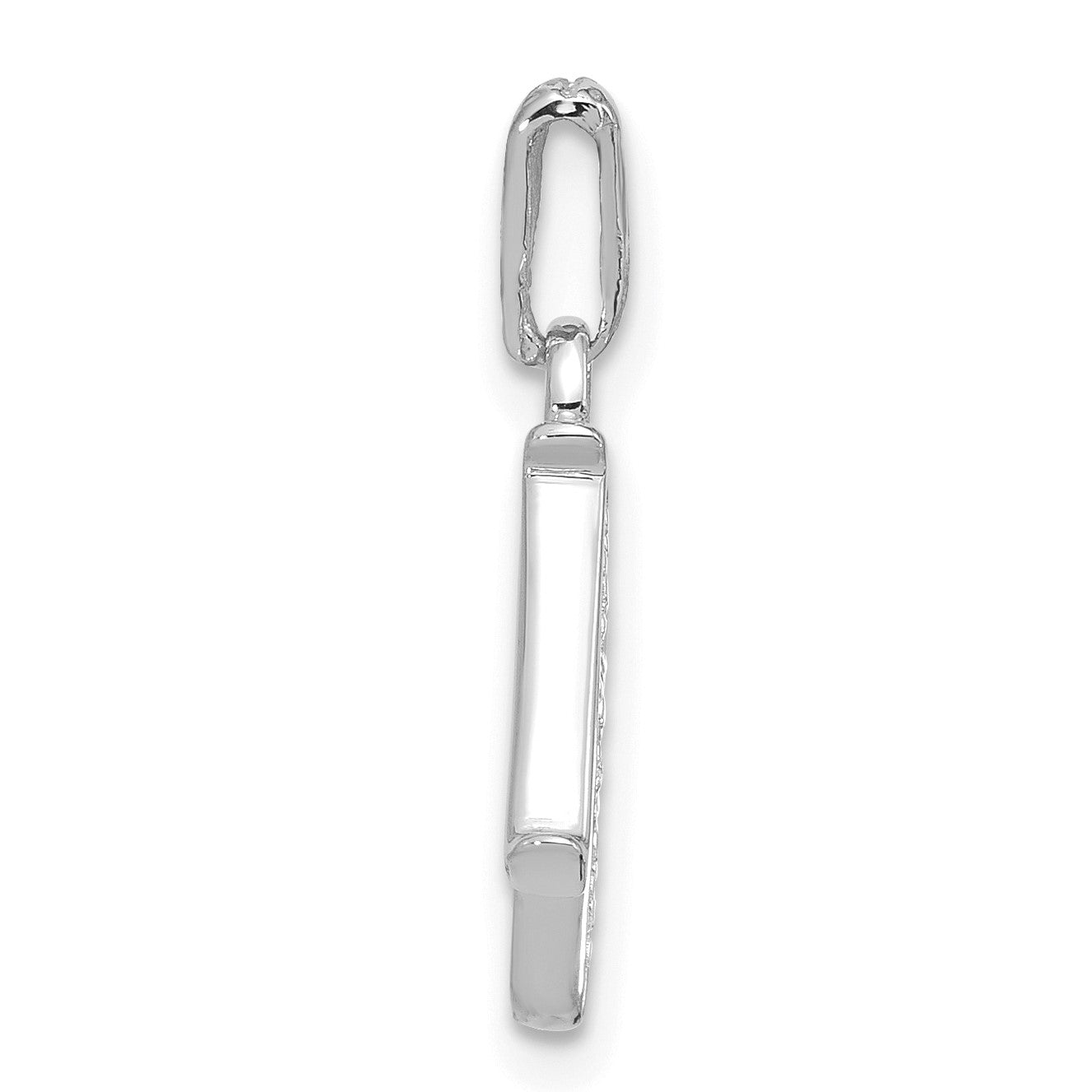 14K White Gold Diamond Letter N Initial Pendant