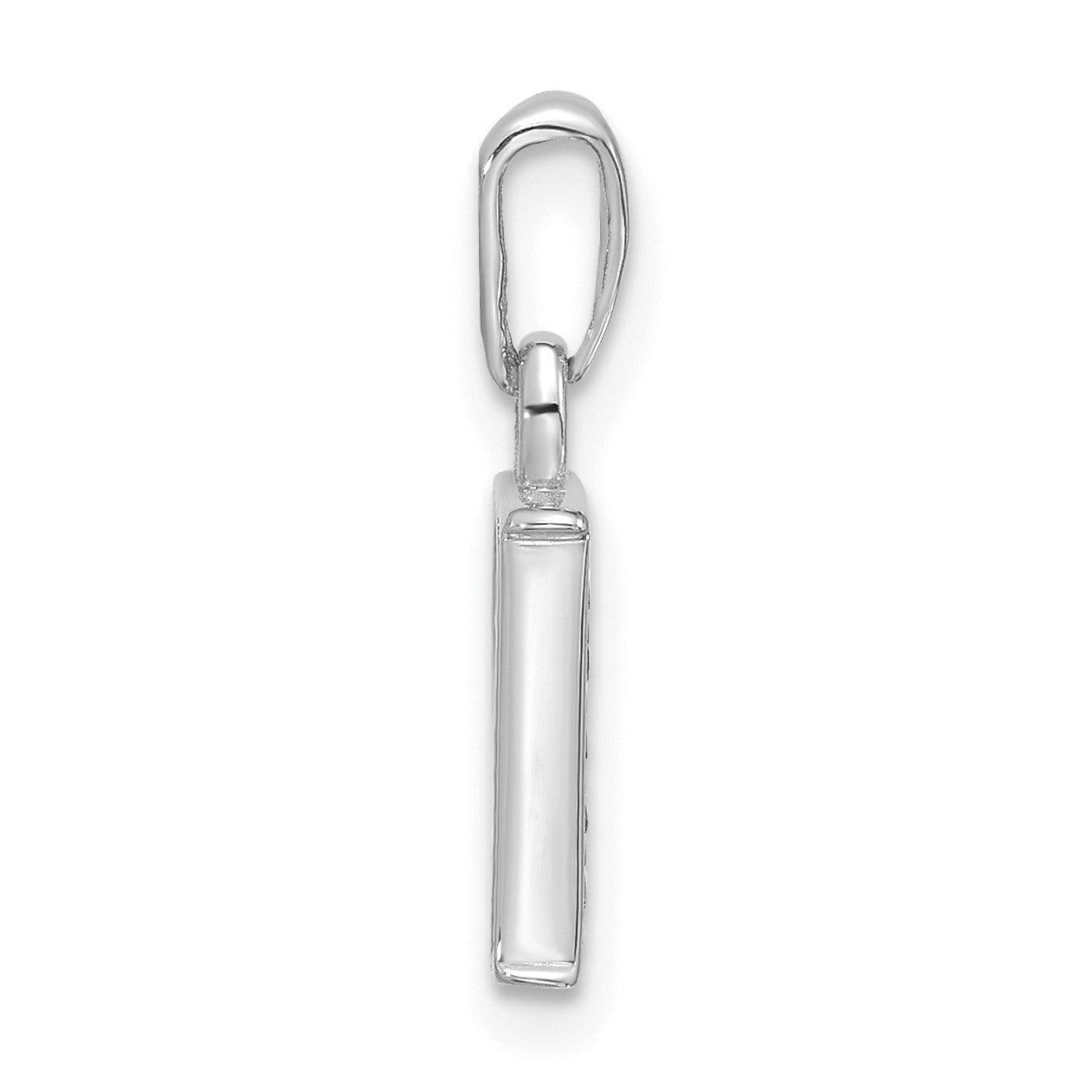 14K White Gold Diamond Letter P Initial Pendant