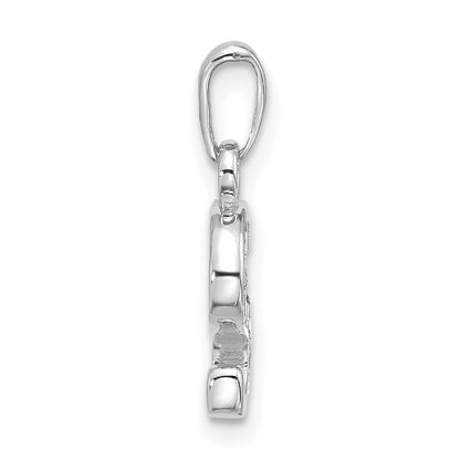 14K White Gold Diamond Letter S Initial Pendant