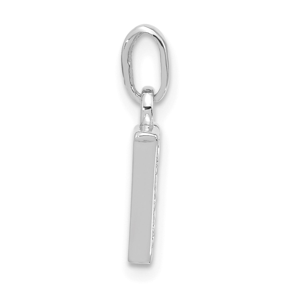 14K White Gold Diamond Letter V Initial Pendant