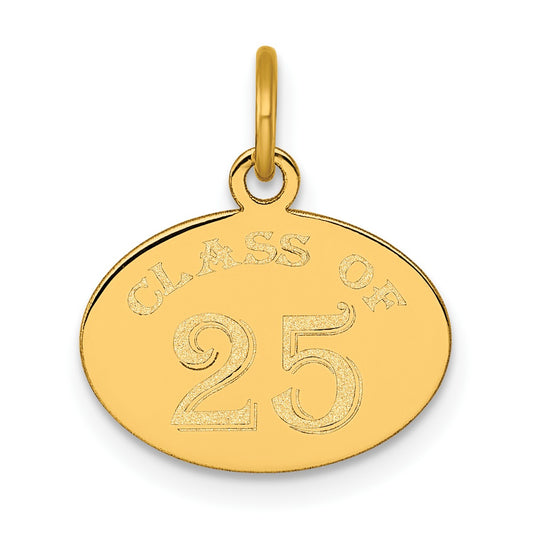 14k Polished Oval CLASS OF 2025 Charm