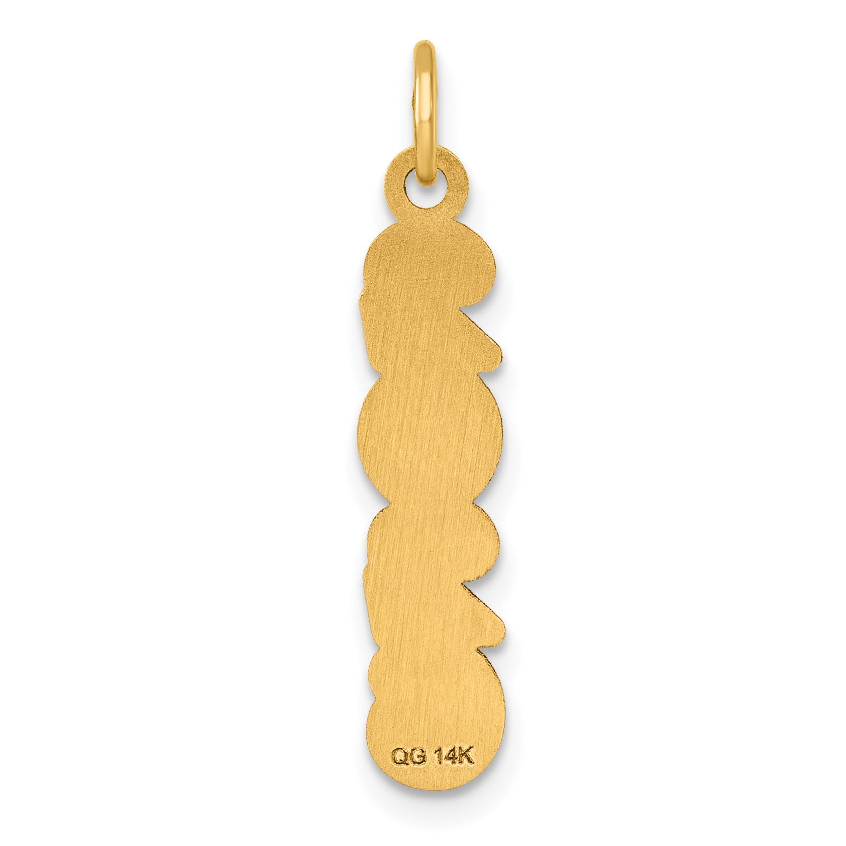 14K Polished and Satin Vertical 2026 Charm