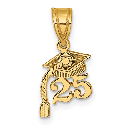 14K Graduation Cap 25 with Tassel Charm