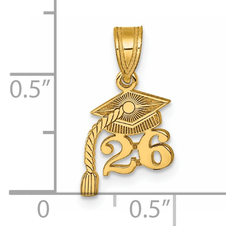 14K Graduation Cap 26 with Tassel Charm