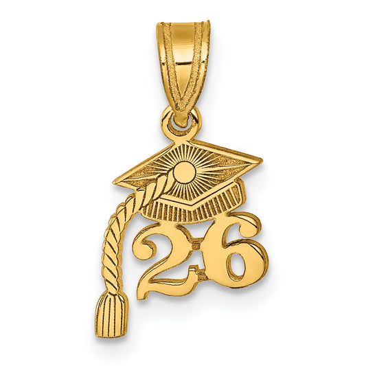 14K Graduation Cap 26 with Tassel Charm