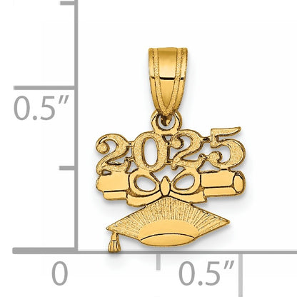 14K Graduation Cap and Diploma 2025 Charm