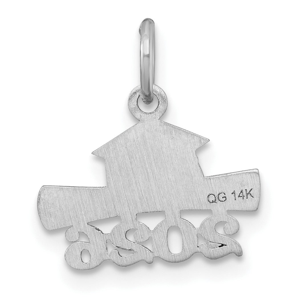 14K White Gold 2026 Graduation Cap and Diploma Charm
