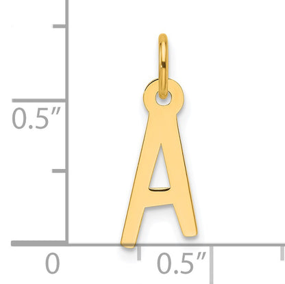 14k  Slanted Block Letter A Initial Charm