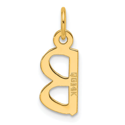 14k  Slanted Block Letter B Initial Charm