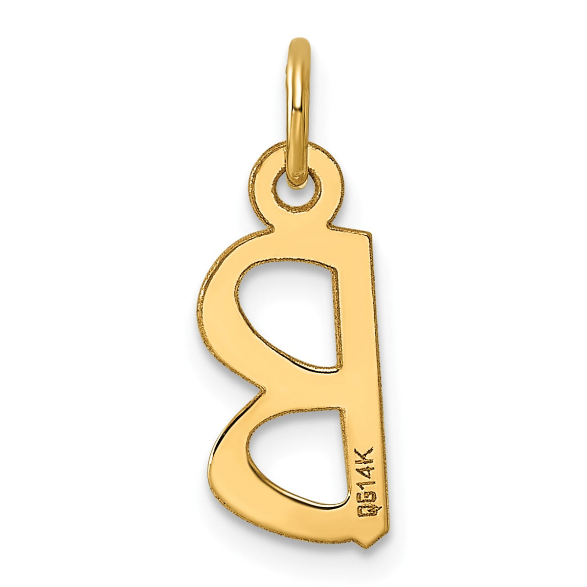 14k  Slanted Block Letter B Initial Charm