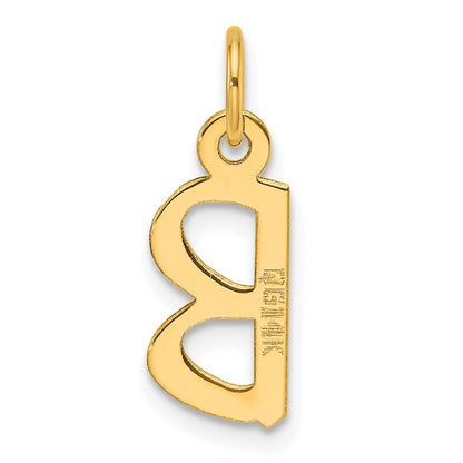 14k  Slanted Block Letter B Initial Charm