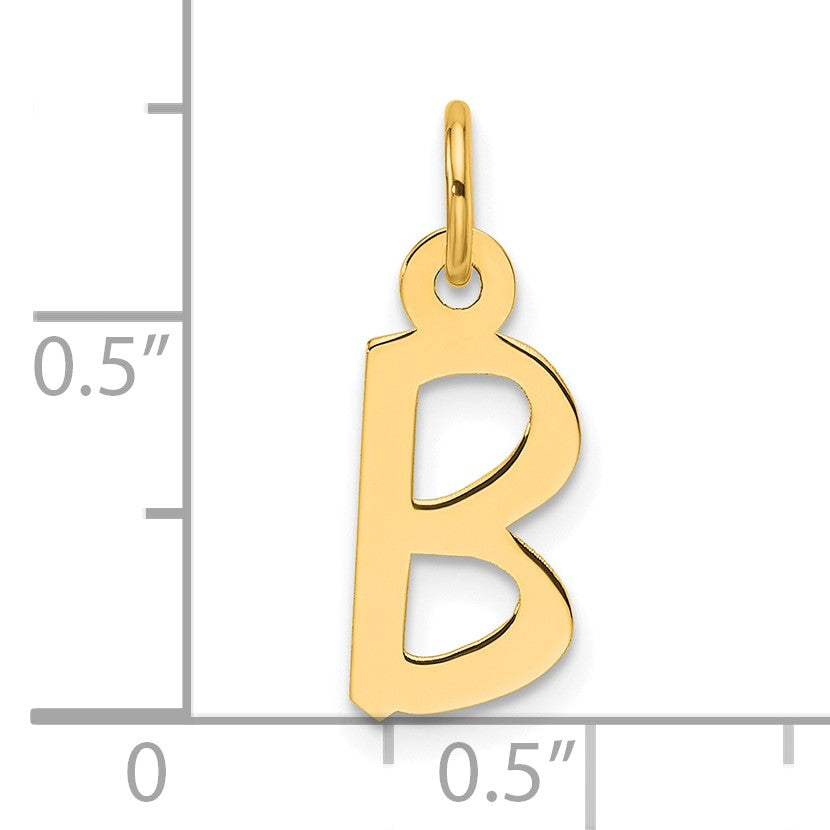 14k  Slanted Block Letter B Initial Charm