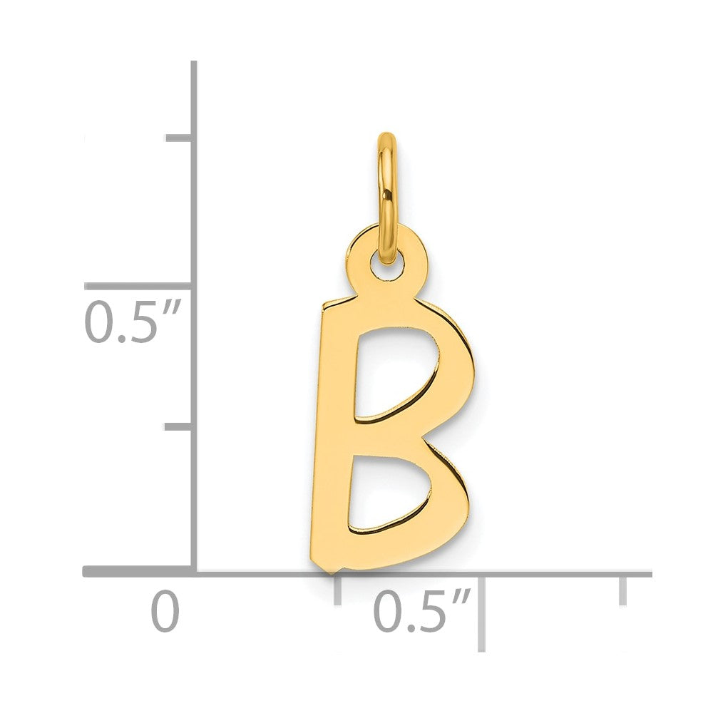 14k  Slanted Block Letter B Initial Charm