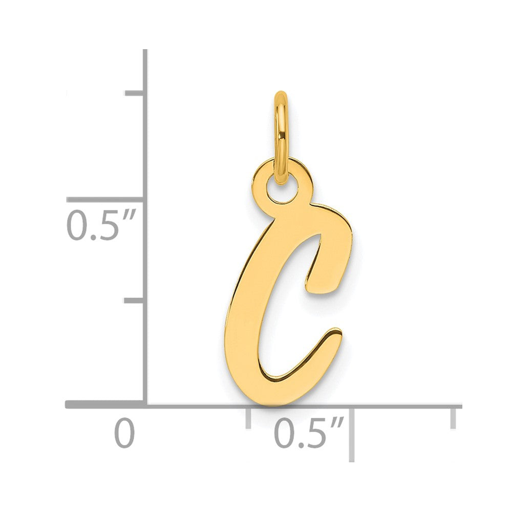 14k  Slanted Block Letter C Initial Charm