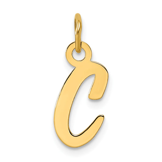 14k  Slanted Block Letter C Initial Charm