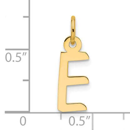 14K  Slanted Block Letter E Initial Charm