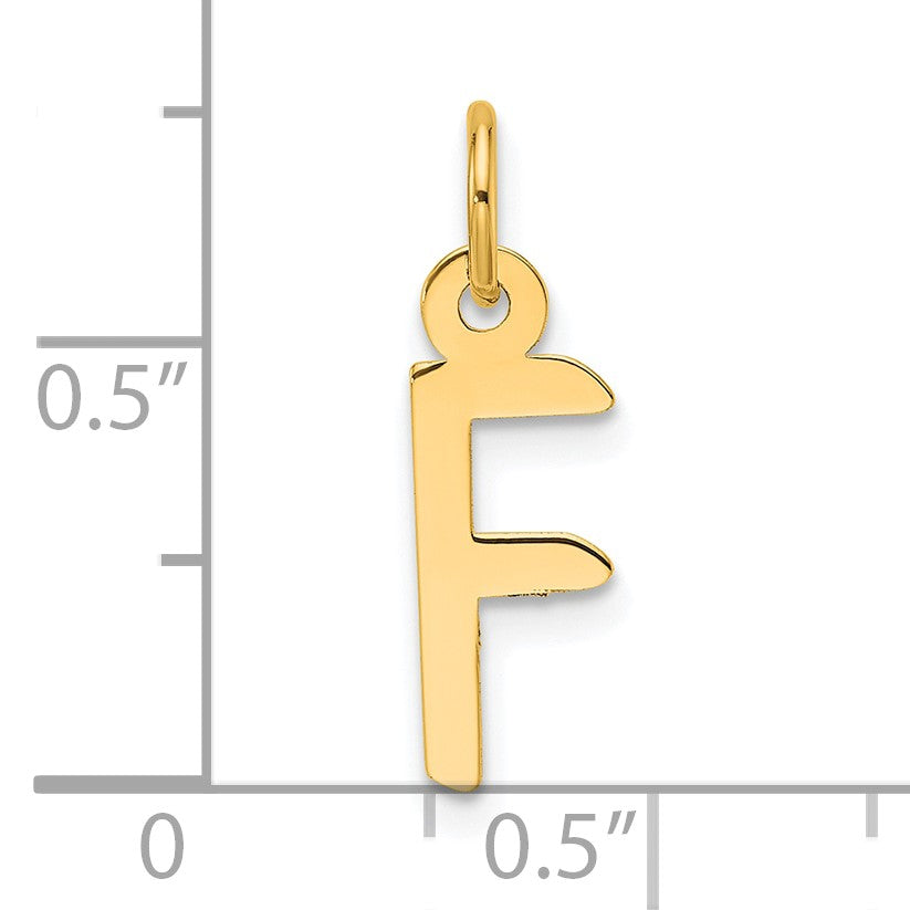 14K  Slanted Block Letter F Initial Charm
