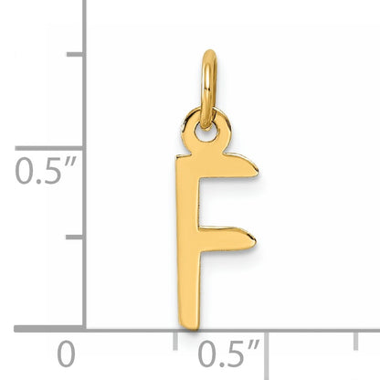 14K  Slanted Block Letter F Initial Charm