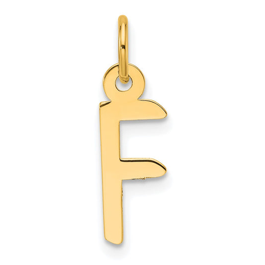 14K  Slanted Block Letter F Initial Charm