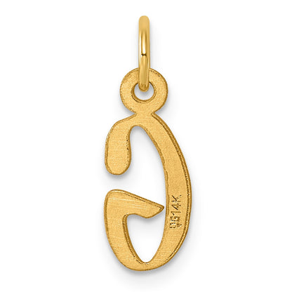 14K  Slanted Block Letter G Initial Charm
